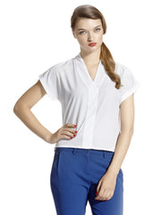 Sisley Women White Embroidered Top