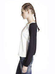 Sisley Women Off-White &amp; Black Top