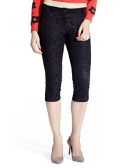 Sisley Women Black Lace Capris