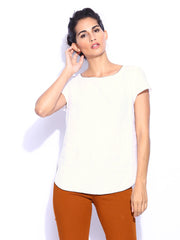 Sisley Women White Linen Top