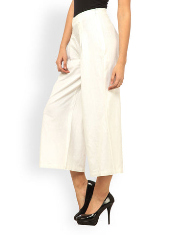 Meira Women White Palazo Trousers