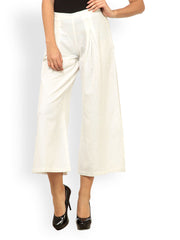 Meira Women White Palazo Trousers