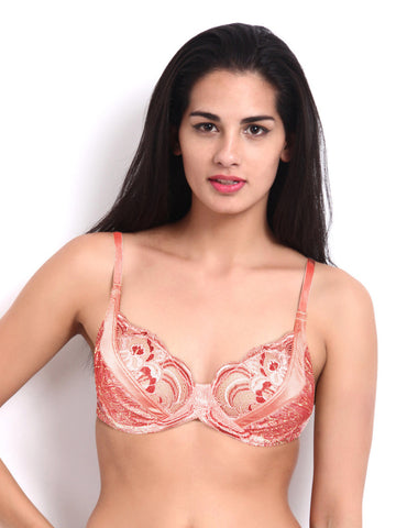 Soie Pink Printed Bra FB-603