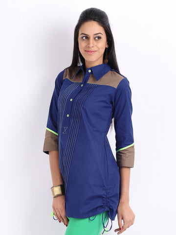 Span Women Blue Kurti