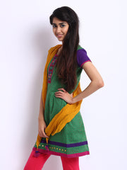 Span Women Green Kurta &amp; Dupatta Set