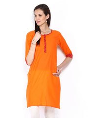 Span Women Orange Kurta