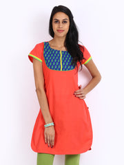 Span Women Peach Coloured Kurta
