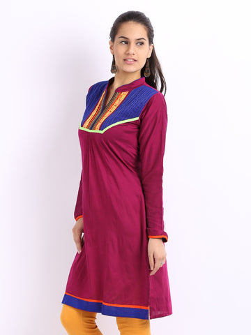 Span Women Purple Kurta