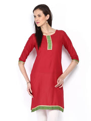 Span Women Red Kurta