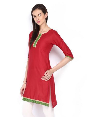 Span Women Red Kurta