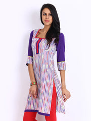 Span Women White Printed Kurta