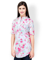 StileStreet Women White Floral Print Tunic