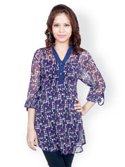 StileStreet Women Navy Printed Tunic