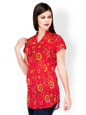 StileStreet Women Red Printed Tunic