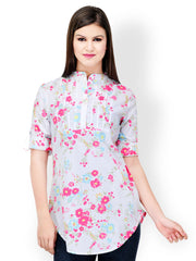 StileStreet Women White Floral Print Tunic