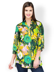 StileStreet Women Green &amp; Yellow Printed Tunic