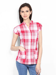 Style Quotient Women Red &amp; White Checked Top