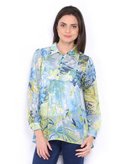 Style Quotient Women Blue &amp; Yellow Printed Top