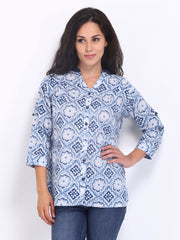 Style Quotient Women Blue Printed Top