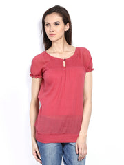 Style Quotient Women Coral Red Top
