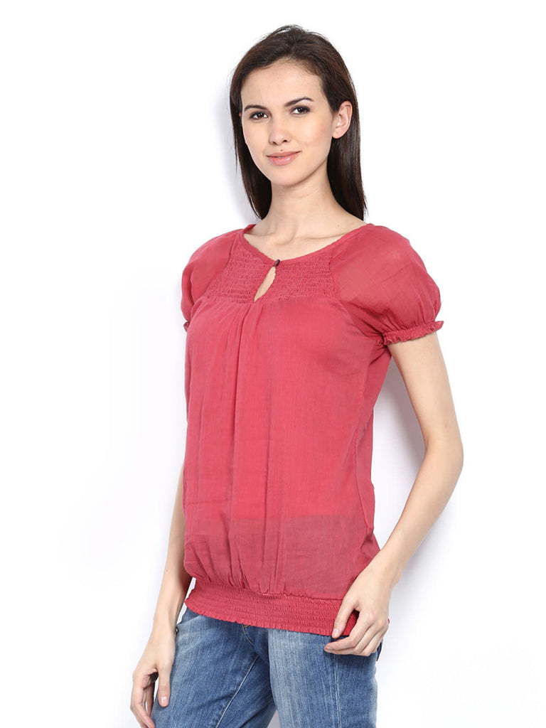 Style Quotient Women Coral Red Top