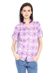 Style Quotient Women Purple Printed Shirt