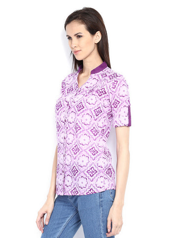 Style Quotient Women Purple Printed Shirt