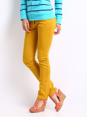 Style Quotient Women Mustard Yellow Regular Fit Viktor Trousers