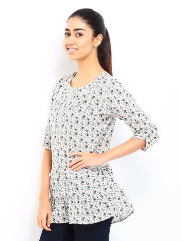 Style Quotient Women White Printed Tunic