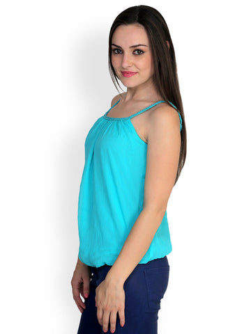StyleToss Women Turquoise Blue Top