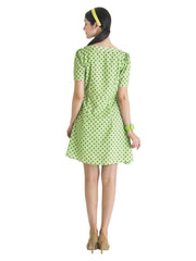 Stylista Original Lime Green Polka Me Pretty Fit &amp; Flare Dress