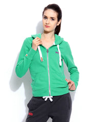 Superdry Women Green Orange Label Ziphood Sweatshirt