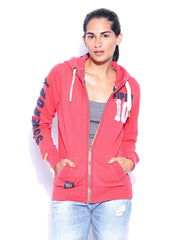 Superdry Women Pink Core Applique Hooded Sweatshirt