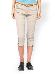 Taanz Women Grey Slim Fit Cropped Trousers