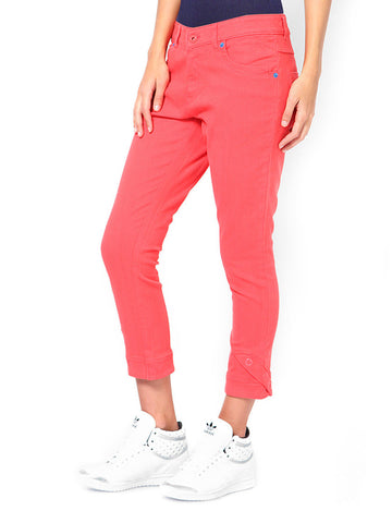 Taanz Women Red Slim Fit Cropped Trousers