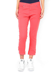 Taanz Women Red Slim Fit Cropped Trousers