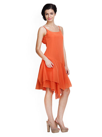 Tapyti Orange Shift Dress