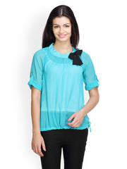 Tapyti Women Turquoise Blue Top