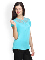 Tapyti Women Turquoise Blue Top