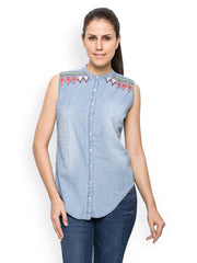 Tarama Women Blue Denim Shirt