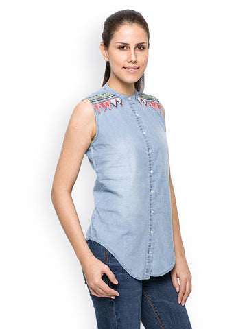 Tarama Women Blue Denim Shirt