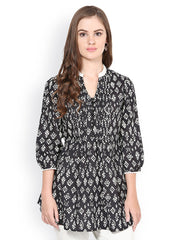 Taurus Women Black Printed Kurti