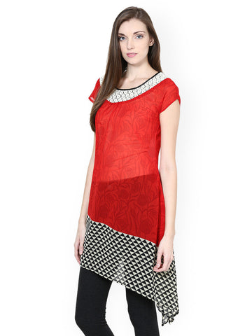 Taurus Women Red Printed Tunic