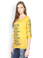 Taurus Women Mustard Yellow Top