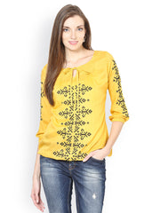 Taurus Women Mustard Yellow Top