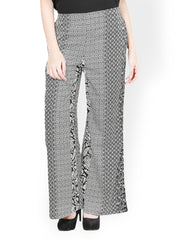 Taurus Women Black &amp; White Printed Palazzo Pants