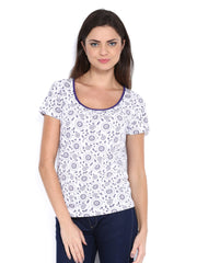 The Collection by Debenhams Women White &amp; Purple Printed Top