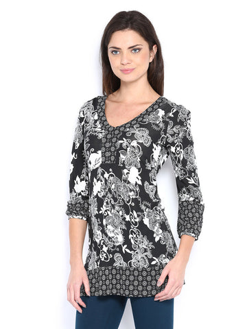 The Collection by Debenhams Women Black &amp; White Printed Tunic