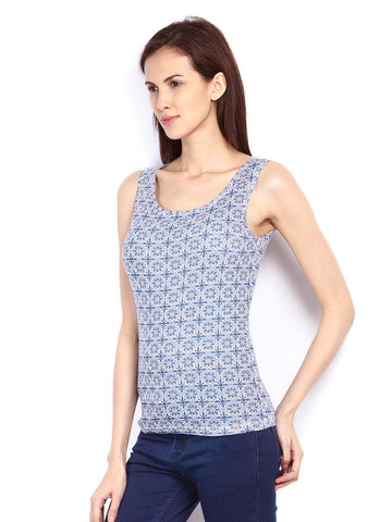 The Collection by Debenhams Women White &amp; Blue Printed Top