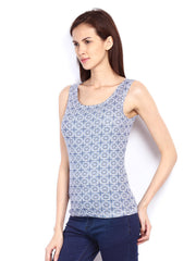 The Collection by Debenhams Women White &amp; Blue Printed Top